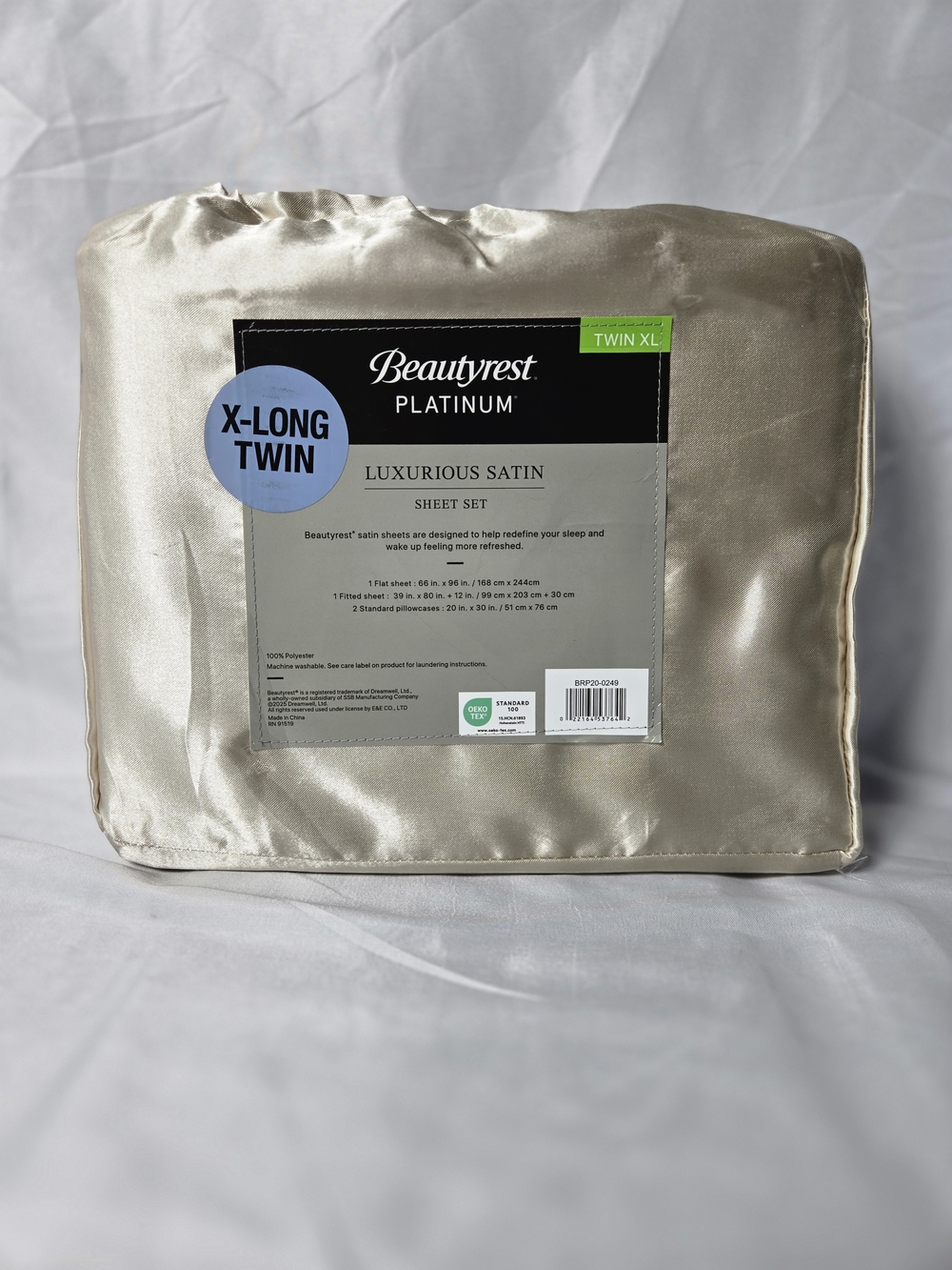 Beautyrest Platinum Luxurious Satin Sheet Set - Champagne